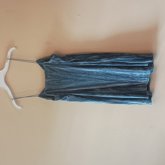 Wild Fable strappy blue crushed velour mini dress, L - Picture 2 of 4